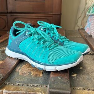 Under Armour Women’s Teal and White Athletic Shoes